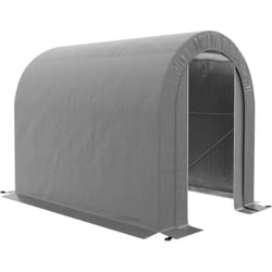 Outsunny - Abri de jardin rangement extérieur dim. 239L x 159l x 190H cm - porte zippée - acier galvanisé pe gris