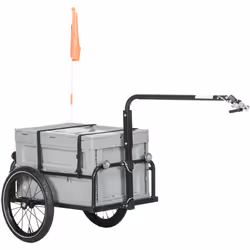 Destinée à plusieurs usages, cette remorque de vélo vous est indispensable pour vos courses, ou pour transporter divers objet ...