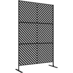 Outsunny - Panneau extérieur décoratif motif géométrique ajouré métal noir