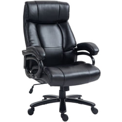 Chaise de bureau direction massant chauffant réglable ergonomique revêtement synthétique noir