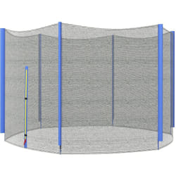Sportnow - Filet de sécurité trampoline porte zipée ø 305 cm 6 poteaux bleu noir