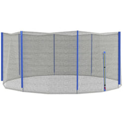 Sportnow - Filet de sécurité trampoline porte zipée ø 366 cm 8 poteaux bleu noir