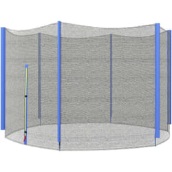 Sportnow - Filet de sécurité trampoline porte zipée ø 244 cm 6 poteaux bleu noir