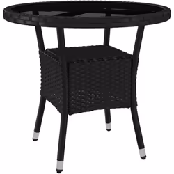 Apportez une touche d'élégance à votre intérieur ou extérieur avec cette superbe table ronde d'extérieur. En résine tressée i ...