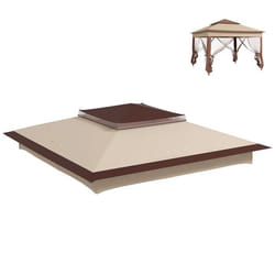 Toile de rechange pour tonnelle barnum dim. 325L x 325l m polyester imperméabilisé beige chocolat