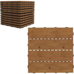 Dalles terrasse - caillebotis - lot de 12 pcs, max. 1,08 m²- clipsables, installation très simple - lamelles bois sapin pré-huilé