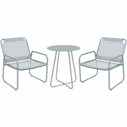 Cet ensemble de meubles d'extérieur Outsunny se compose de 2 fauteuils confortables et d'une table ronde. La structure est en ...
