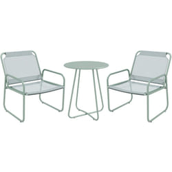 Outsunny - Ensemble salon de jardin 3 pcs 2 fauteuils et table ronde vert