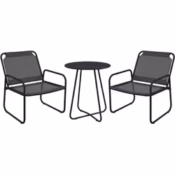 Cet ensemble de meubles d'extérieur Outsunny se compose de 2 fauteuils confortables et d'une table ronde. La structure est en ...