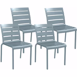 Améliorez votre espace bistro, maison et patio avec cet ensemble de chaises de jardin moderne d'Outsunny ! Lot de 4, idéal po ...