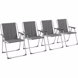 Détendez-vous confortablement installé dans ce lot de 4 chaises de plage et camping pliables. Ces chaises pliantes vous perme ...