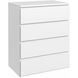 Homcom - Commode 4 tiroirs dim. 60L x 40l x 80H cm blanc