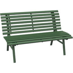 Outsunny - Banc de jardin 2 places assise dossier à lattes alu vert
