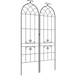 Lot de 2 treillis de jardin support pour plantes grimpantes métal noir