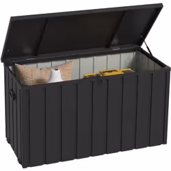 Description générale Ce coffre d'Outsunny est un rangement solide pour l'extérieur, offrant une capacité de 450 litres, idéal ...