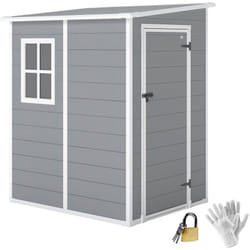 Abri de jardin cabanon 1,54 m² - porte verrouillable, fenêtre, aération - alu. PP gris