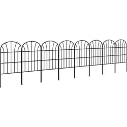 Outsunny - Lot de 8 clôtures de jardin décoratives avec ornements métal noir