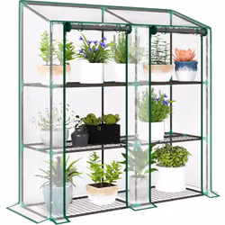 Outsunny propose une mini-serre avec un support de fleurs à trois niveaux qui offre une solution spacieuse pour les jardinier ...