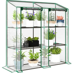 Outsunny - Mini serre de jardin 3 niveaux 2 portes 6 étagères