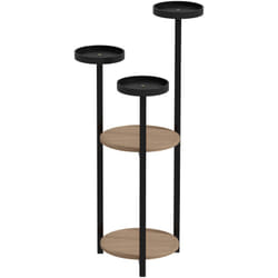 Outsunny - tagère à plantes en bois étagères rondes 5 niveaux acier bois