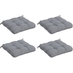 Outsunny - Lot de 4 coussins de chaise de jardin avec attaches gris