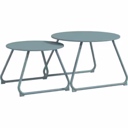 Apportez une touche élégante à votre extérieur avec ce magnifique lot de 2 tables d'appoints gigognes encastrables. En métal ...