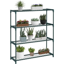 Outsunny - tagère à fleurs 4 niveaux dim. 89L x 28l x 107H cm acier vert