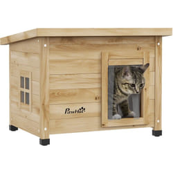 Pawhut - Maison pour chat niche extérieure en bois pré-huilé