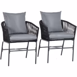 Ce magnifique ensemble de 2 fauteuils de jardin style contemporain pour 2 personnes ajoutera une touche supplémentaire d'élég ...