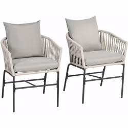 Ce magnifique ensemble de 2 fauteuils de jardin style contemporain pour 2 personnes ajoutera une touche supplémentaire d'élég ...