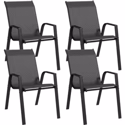 Ce magnifique lot de 4 chaises de jardin sublimera votre extérieur avec le revêtement en résine PE effet rotin. Doté d'accoud ...