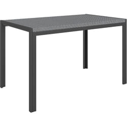 Table de jardin rectangulaire 4 personnes métal plateau résine tressée gris
