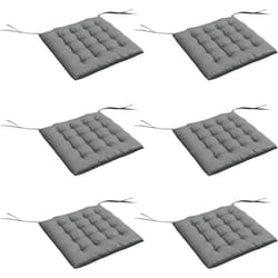 Outsunny - Lot de 6 coussins de chaises de jardin avec attaches gris