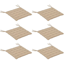 Outsunny - Lot de 6 coussins de chaises de jardin avec attaches kaki