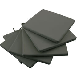 Lot de 6 coussins de chaises de jardin polyester gris foncé