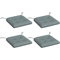 Outsunny - Lot de 4 coussins de chaises de jardin polyester gris