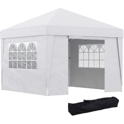 Outsunny - Tonnelle barnum pop-up 3 x 3 x 2,75 m anti-UV 30+ sac transport et lestage inclus beige clair