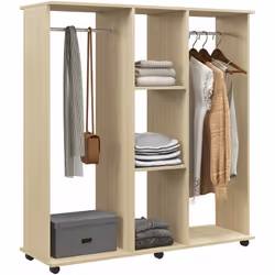 Description générale Cette jolie armoire double penderie est un meuble pratique qui s'adapte à tous les styles d'intérieur. S ...