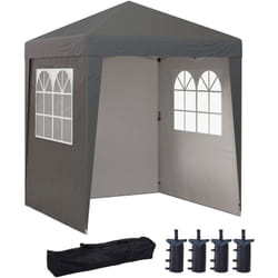 Outsunny - Tonnelle de jardin pliante pop-up réglable anti-UV 30+ 4 sacs lestage sac de transport gris
