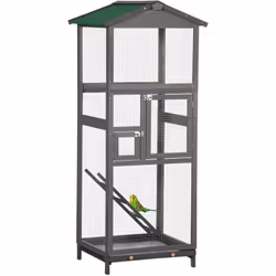 Vos amis à plumes vont adorer l'intérieur spacieux de cette cage à oiseaux verticale d'extérieur PawHut. Cette volière extra- ...