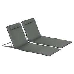 Outsunny - Lot de 2 tapis de plage - Tissu Oxford - 124x53x45cm - Gris