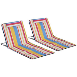 Lot de 2 tapis de plage - Outsunny - 124x53x45cm - Tissu Oxford - multicolore
