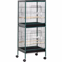 Description générale Offrez à vos oiseaux un espace généreux avec notre cage double offrant une large envergure. Les portes s ...