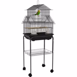 Cette cage design maison sera idéale pour accueillir vos oiseaux. Elle est dotée de mangeoires et perchoirs et offrira un gra ...