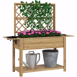 Notre jardinière surélevée d'Outsunny avec treillis est idéale pour les terrasses, les balcons ou dans les jardins. Grâce à l ...