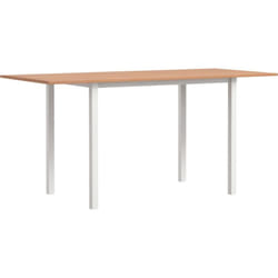 Table à manger extensible grand plateau 6 personnes acier mdf bois clair