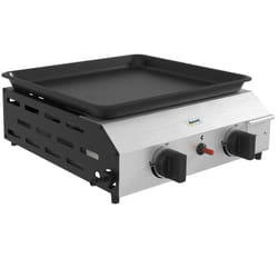 Outsunny - Plancha gaz portable antiadhésive 2 brûleurs 4,8 kW surface cuisson 40L x 34l cm acier inox émaillé