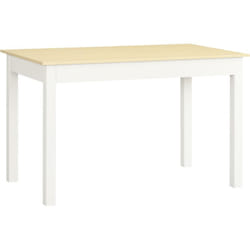 Homcom - Table à manger grand plateau 4-6 personnes dim. 119L x 70l x 75H cm blanc aspect bois clair