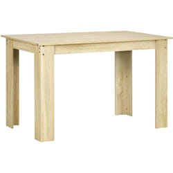 Homcom - Table à manger grand plateau 4-6 personnes - dim. 120L x 69l x 75H cm - panneaux aspect chêne clair
