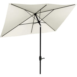 Outsunny - Parasol rectangulaire inclinable de jardin avec manivelle métal polyester haute densité anti uv 50+ crème